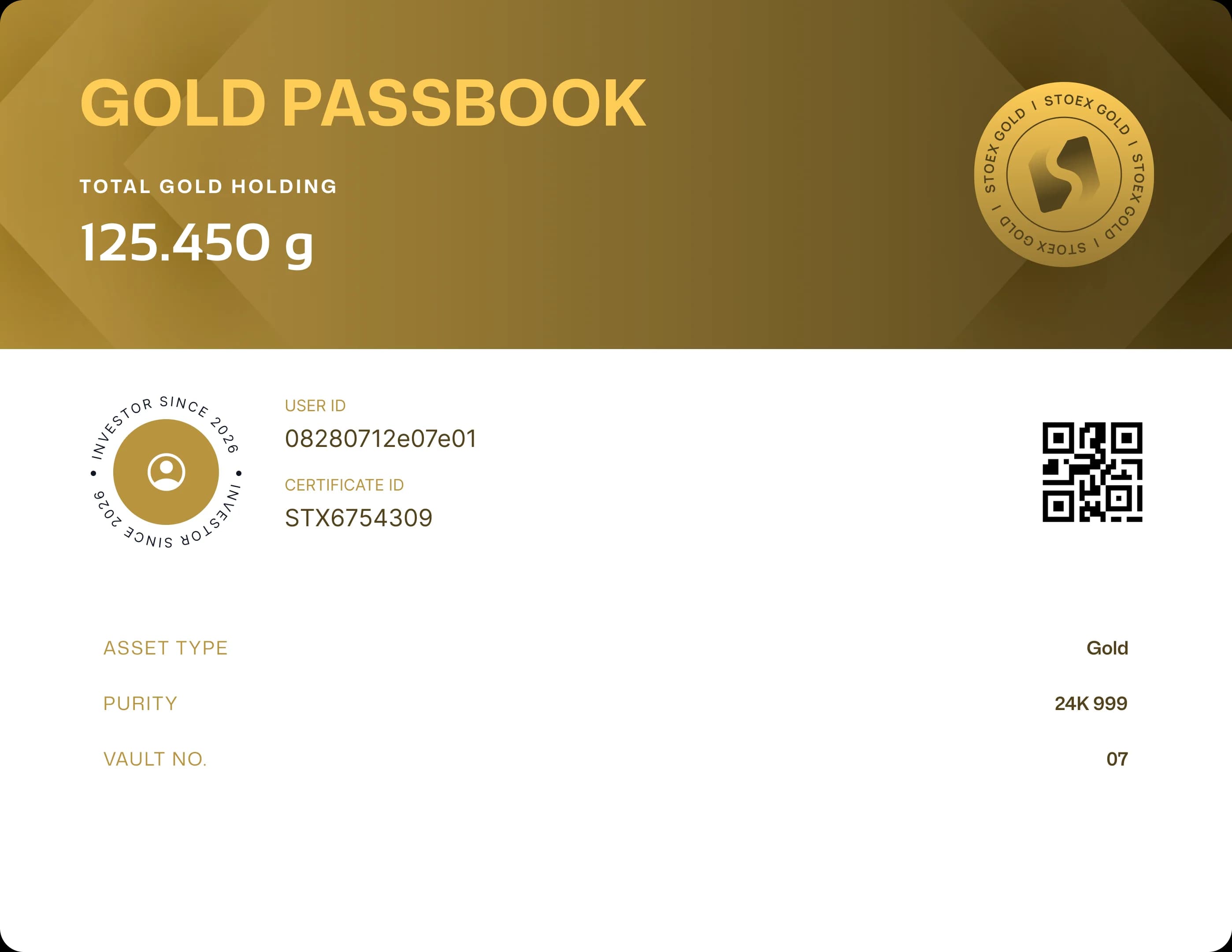 Digital Gold Passbook